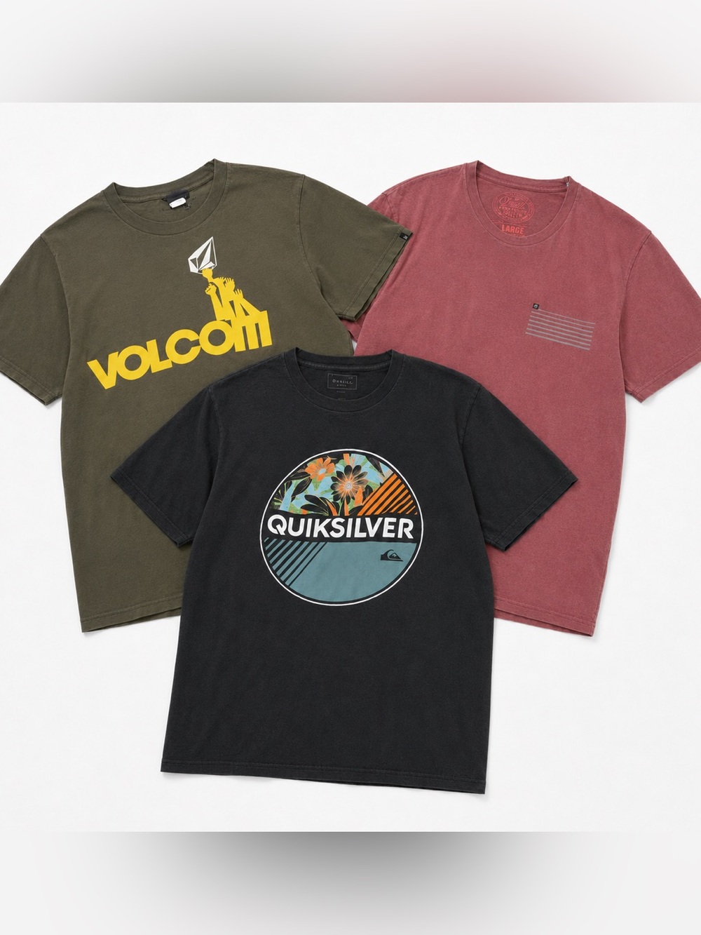 Men’s Volcom Quiksilver O’Neill T-Shirt Bundle Large